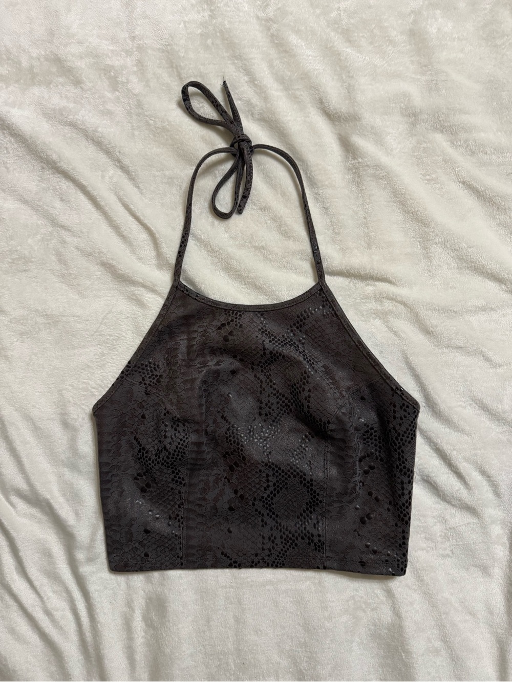 Guess Snakeskin Print Halter Crop Top! VGUC